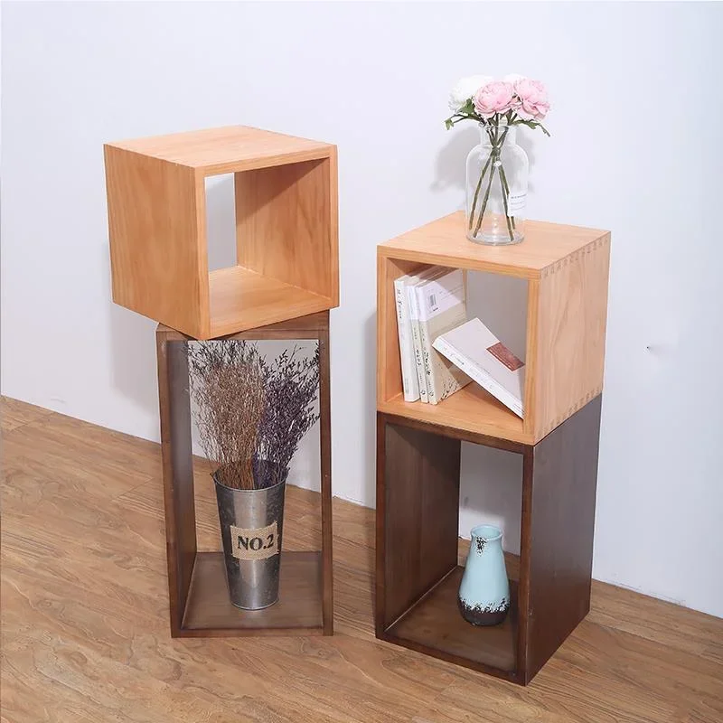 

Grid Storage Cabinet Freely Combinable Living Room Bookshelf, Multi-functional Walnut Storage Rack Home, Stylish Display Shelf