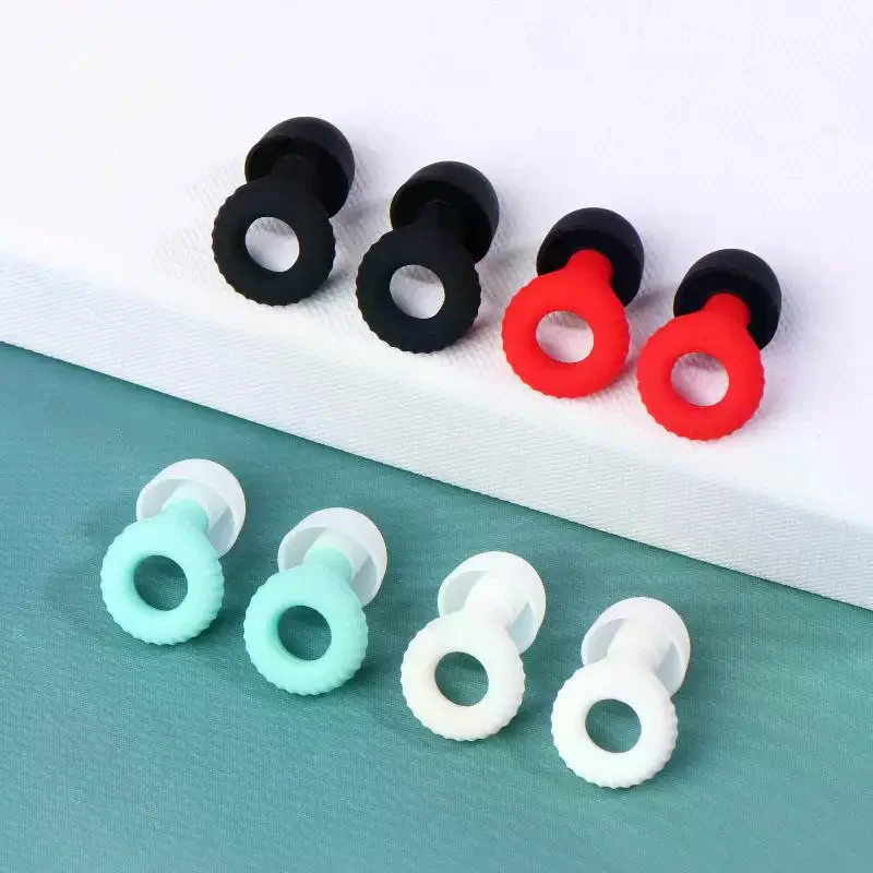 1 مجموعة رقيقة جدا حلقة شكل النوم المعونة سدادات قابلة لإعادة الاستخدام سيليكون الأذن التوصيل مقاوم للماء السباحة سدادة الأذن الحفل حماية السمع #1