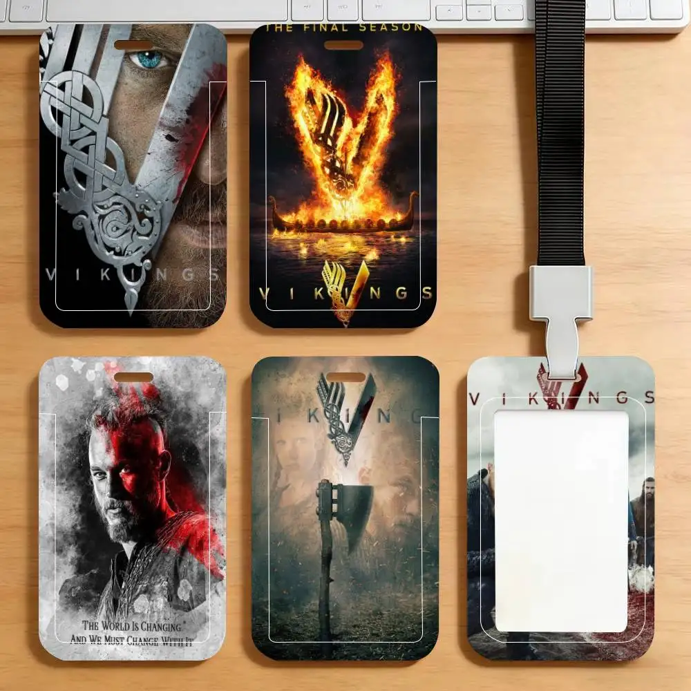 

Vikings Hot TV ID Card Holder Neck Strap Pendant Door Badge Holder Lanyards Keychain Work Credential Case Gift