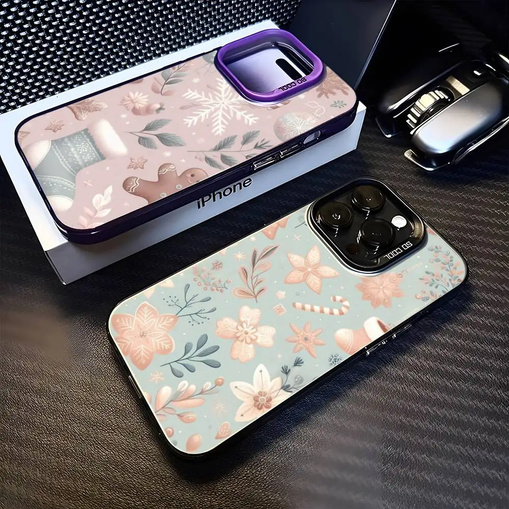 

Christmas Wallpaper Phone Case For iPhone17,16,15,14,13,12,11 Plus,Pro Max Purple Matte Shockproof Cover