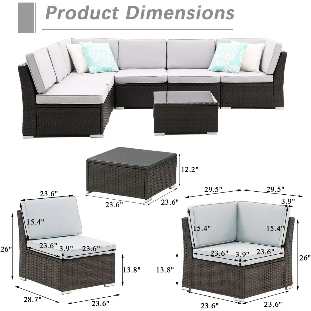 Patio Sofa Set with Coffee Table Outdoor Sectional Sofa Set Patio Furniture Sets All Weather Rattan Outdoor Sofa Set