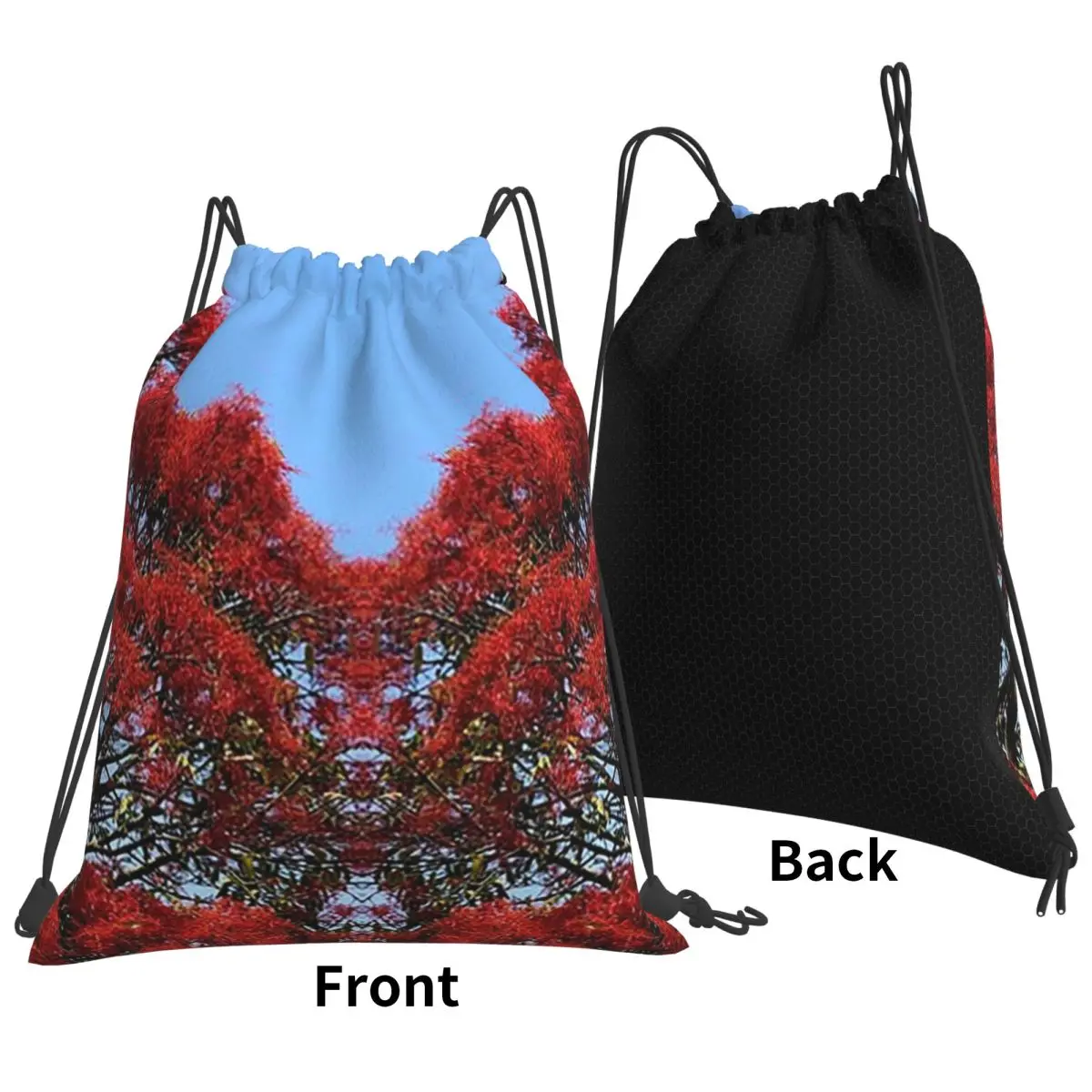 Rad Red Terrific Tree And Superb Sky Backpacks Fashion Drawstring Bags Sundries Bag Book Bags for Man Woman School