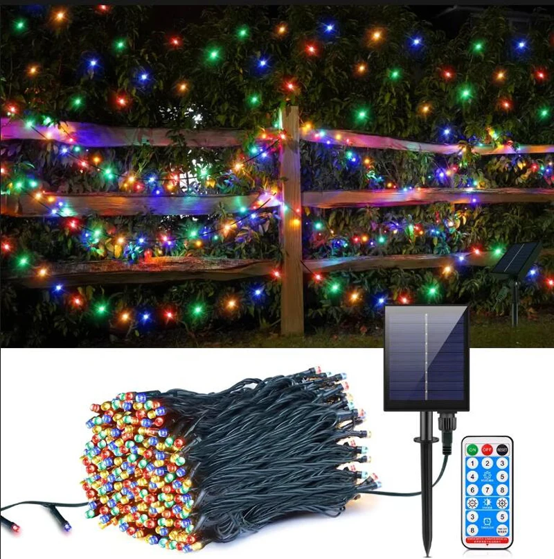 Solar LED String Lights Solar In-Ground Outdoor Lights Solar Power Lawn Garden Light Waterproof Home Wall Porch Lighting Decor