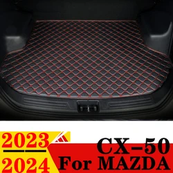 Car Trunk Mat For Mazda CX-50 CX50 2024 2023 Flat Side Rear Cargo Protect Carpet Liner Cover Tail Boot Tray Pad Vehicles Parts