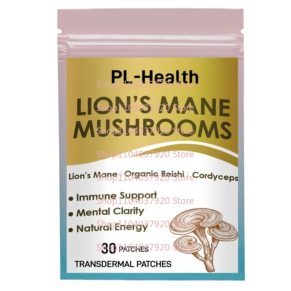

30 Patches Mushroom Complex Transdermal Patches with Lion's Mane, Cordyceps, Reishi for Cognitive Focus, Immune Brain Health