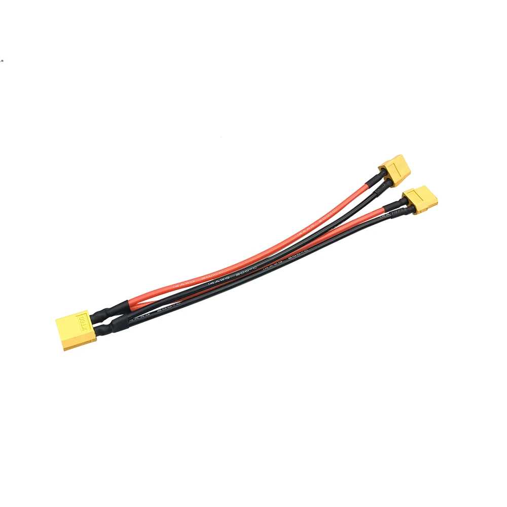 XT-60 Parallels Battery Plugs Male/Female Cable Dual Extension Y Splitter/ 3-Way connector 14AWG Silicone Wire for RC Battery