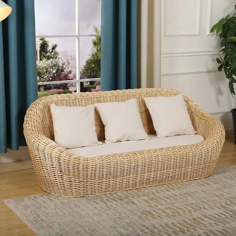 

Rattan Lazy Outdoor Garden Sofas Patio Leisure Sofa Chair Tatami Creative Outdoor Furniture Balcony Room Chair Coffee Table Set