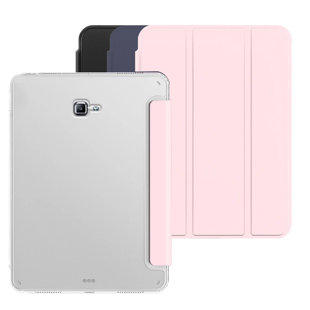 

Подходит для Samsung Galaxy Tab A 10.1 2016 SM-T580/T585, тонкая подставка, жесткий ПК, полупрозрачная задняя крышка, умная крышка, автоматическое пробуждение/сна