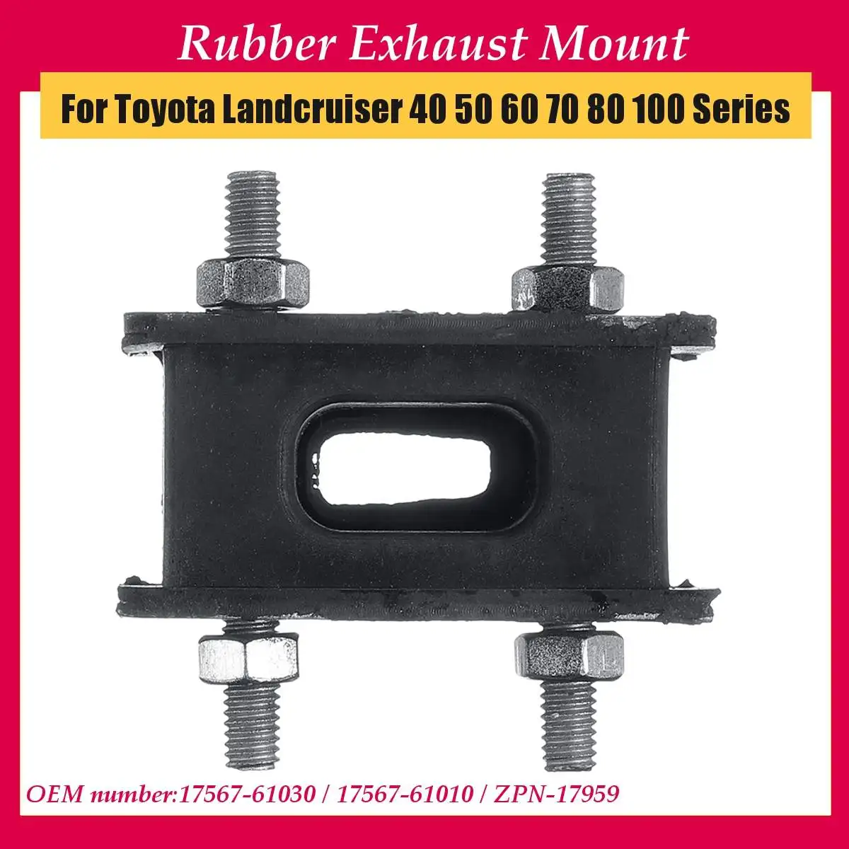 3Pcs Rubber Exhaust Mount Car Exterior Accessories For Toyota 40 60 70 80 100 Series 17567-61030 17567-61010