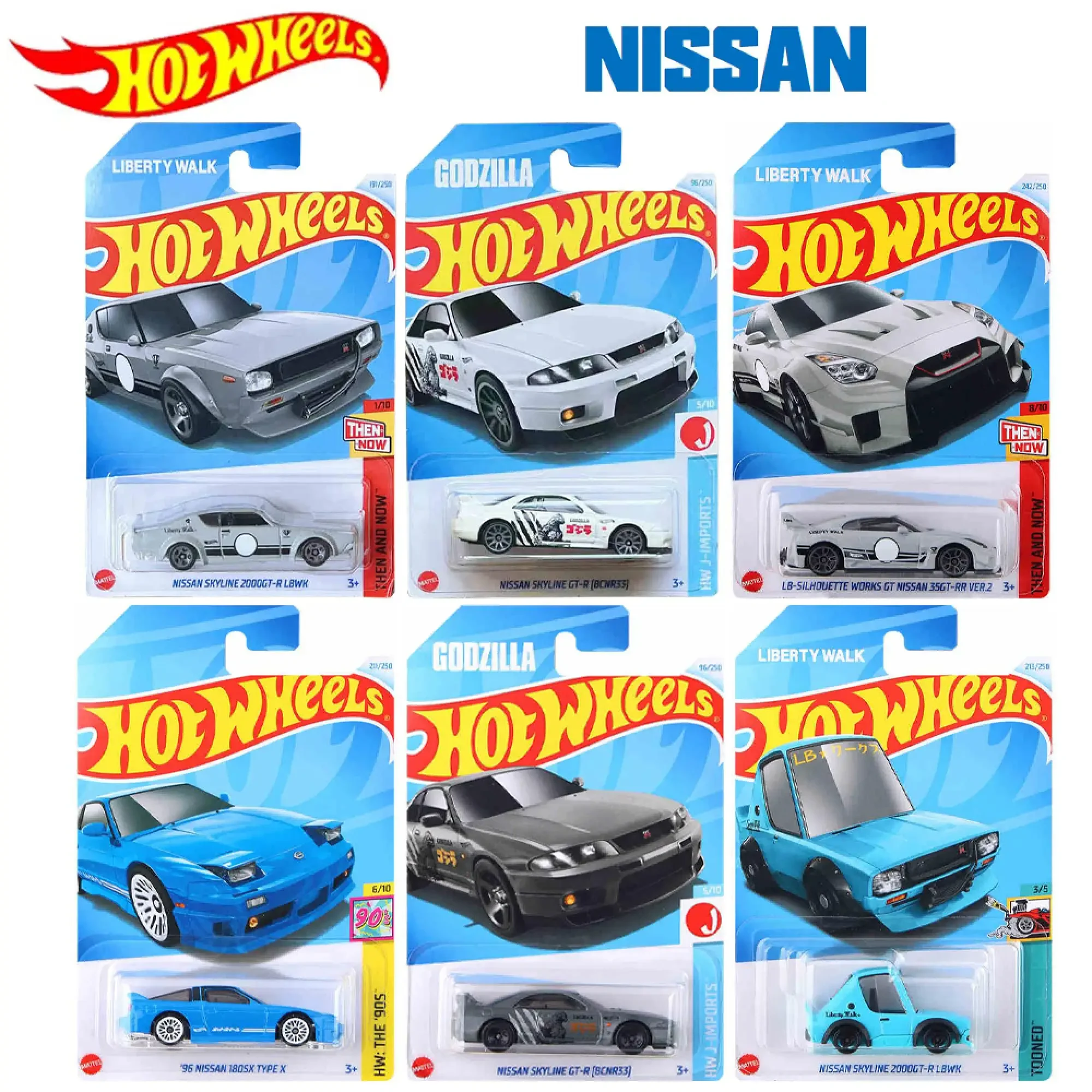 2024 Nissan Série Hot Wheels Carros Nissan Skyline Gt-R (Bcnr33) Coleção Modelo Carros Brinquedos Meninos Presente de Natal