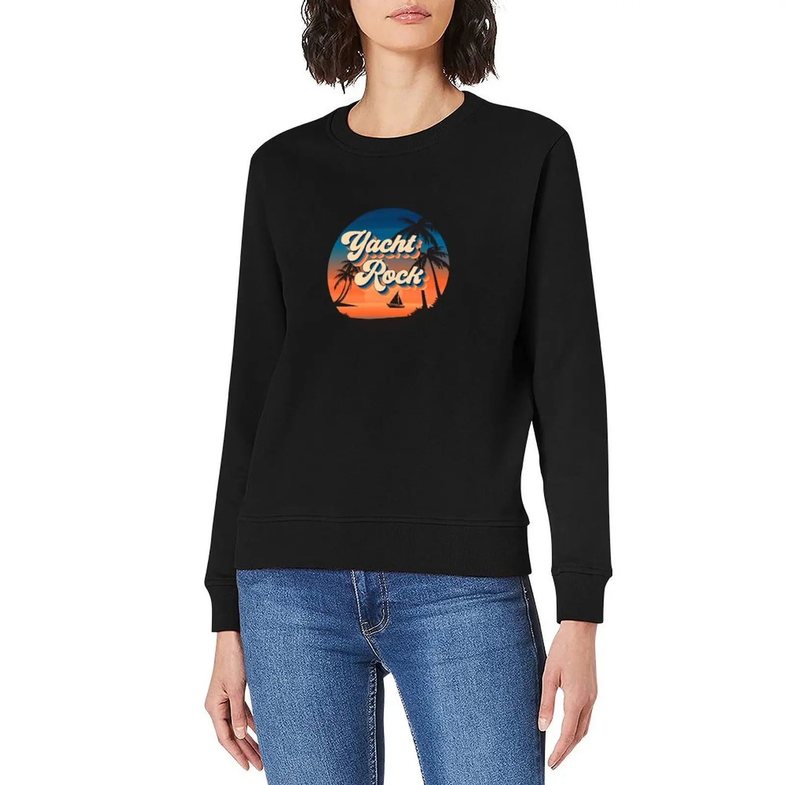 เสื้อแจ็คเก็ตทรงพูลโอเวอร์ลายกราฟิก Yacht Rock Circle สำหรับผู้ชาย เสื้อยืดผู้ชาย เสื้อผ้าสไตล์เกาหลี เสื้อผ้าฤดูใบไม้ร่วงสไตล์เกาหลี เสื้อสเวตเชิ้ต