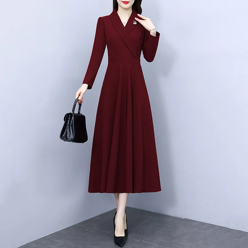 

Ретро-стиль, простая женская длинная юбка Dr. Ele для похудения, осень 2024, новинка, элегантная, омолаживающая, для офиса, стильная.