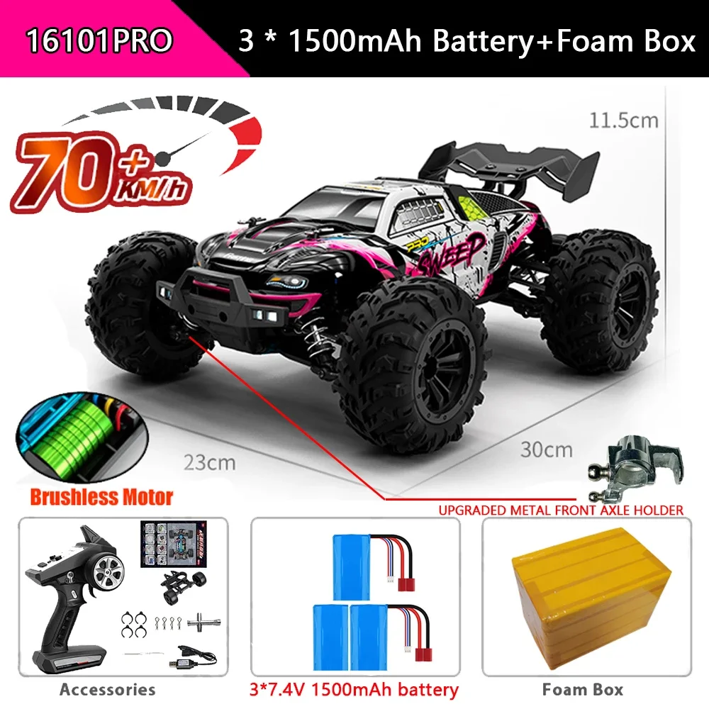 

SCY 16102 PRO RC Cars 1:16 70KM/H 4WD Remote Control RC Car High Speed Drift Monster Truck for Kids vs Wltoys 144001 Toys