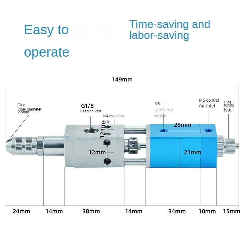 Precision suction dispensing valve with adjustable adhesive amount TS-21HX stainless steel dispensing equipment