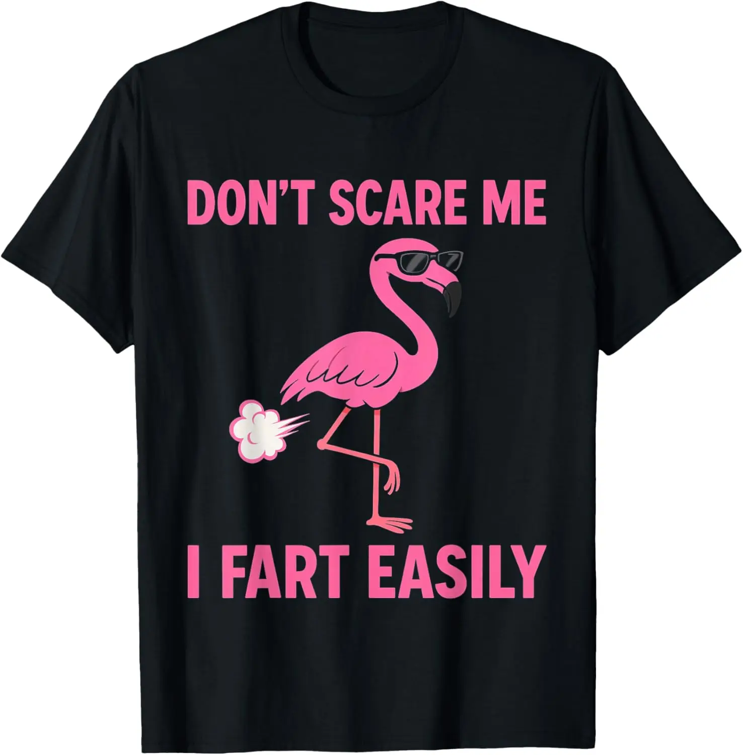 Camiseta con meme divertido de flamenco rosa, no me asustes, me pica el estómago fácilmente, camiseta divertida para parejas, camiseta para hombre