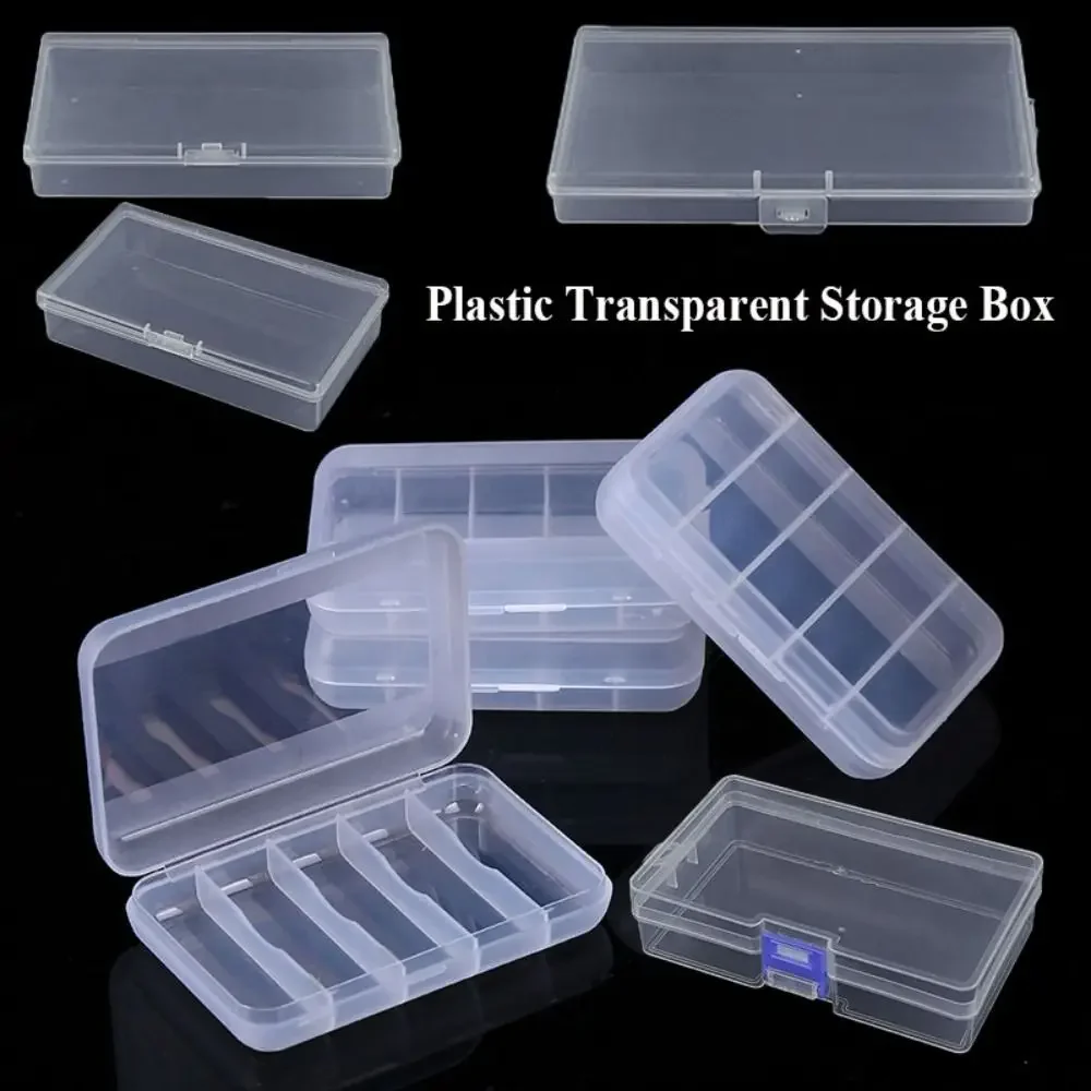 5 Sizse Square Storage Box Plastic Transparent Small Items Case Sundries Organizer Power Tools Holder
