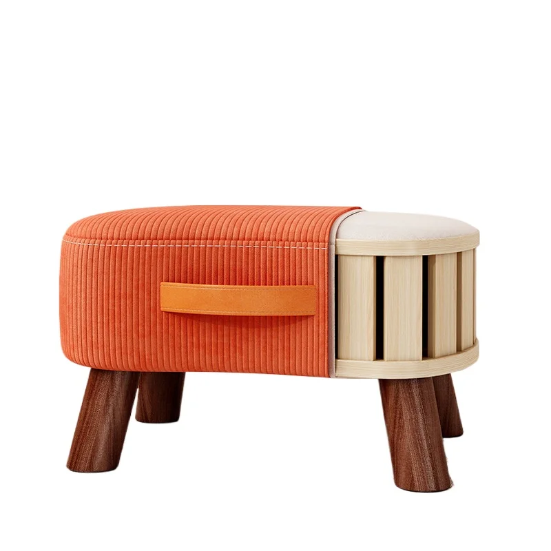 Small Stool for Home Use Minimalist Shoe Changing Stool Footrest for Living Room Sofa Soap Stool Small Chair Padded Small
