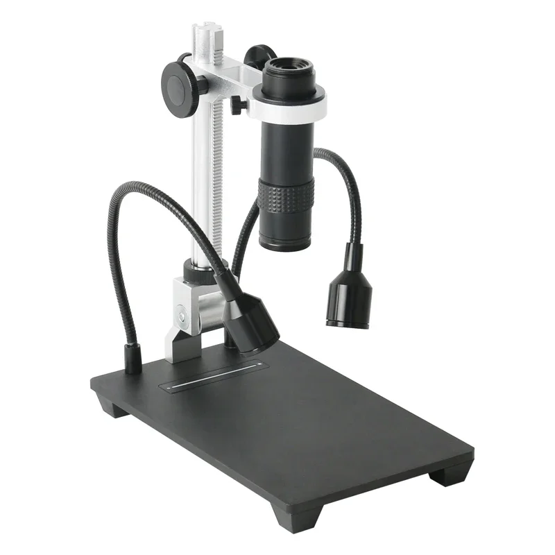 Adjustable HDMI USB Digital Electronic Microscope Camera Stand Holder Bracket Table + Light Illumination LED + 130x-C mount lens - Image 6