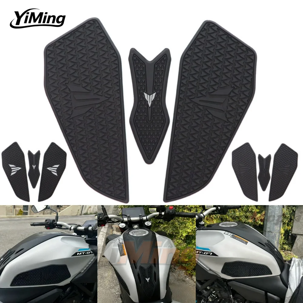 motorcycle-accessories-fuel-tank-pad-rubber-black-gray-for-yamaha-mt07-mt-07-mt07-non-slip-side-fuel-tank-waterproof-sticker