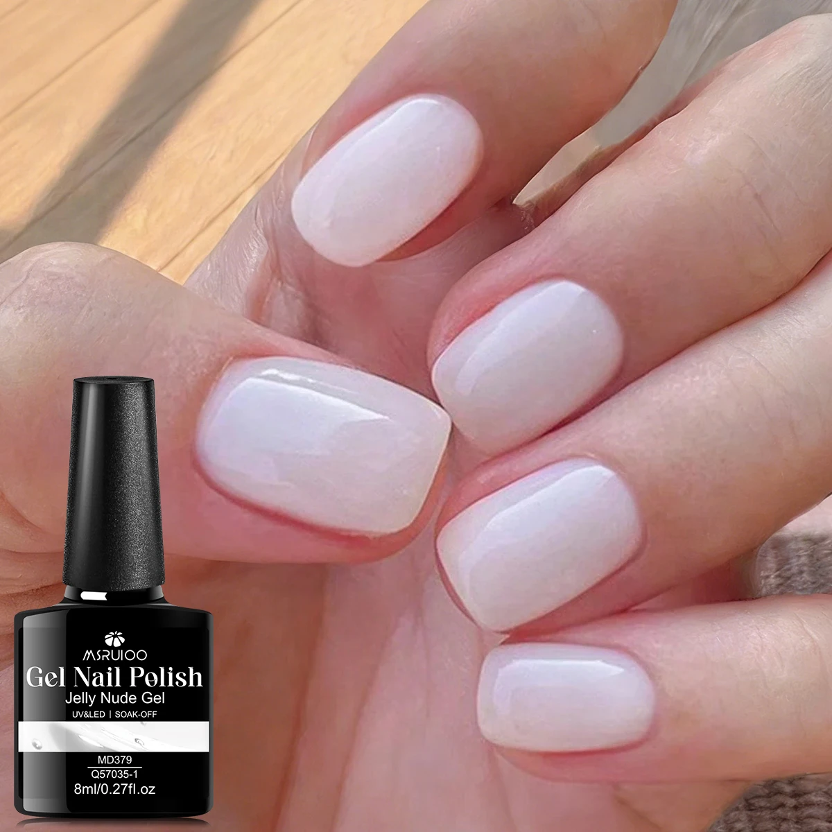 Esmalte de Uñas en Gel Blanco Lechoso de 8 ml, Color Blanco Opalino Translúcido, Arte de Uñas, Manicura, Remojo, Semipermanente, Necesita Luz UV para Curar