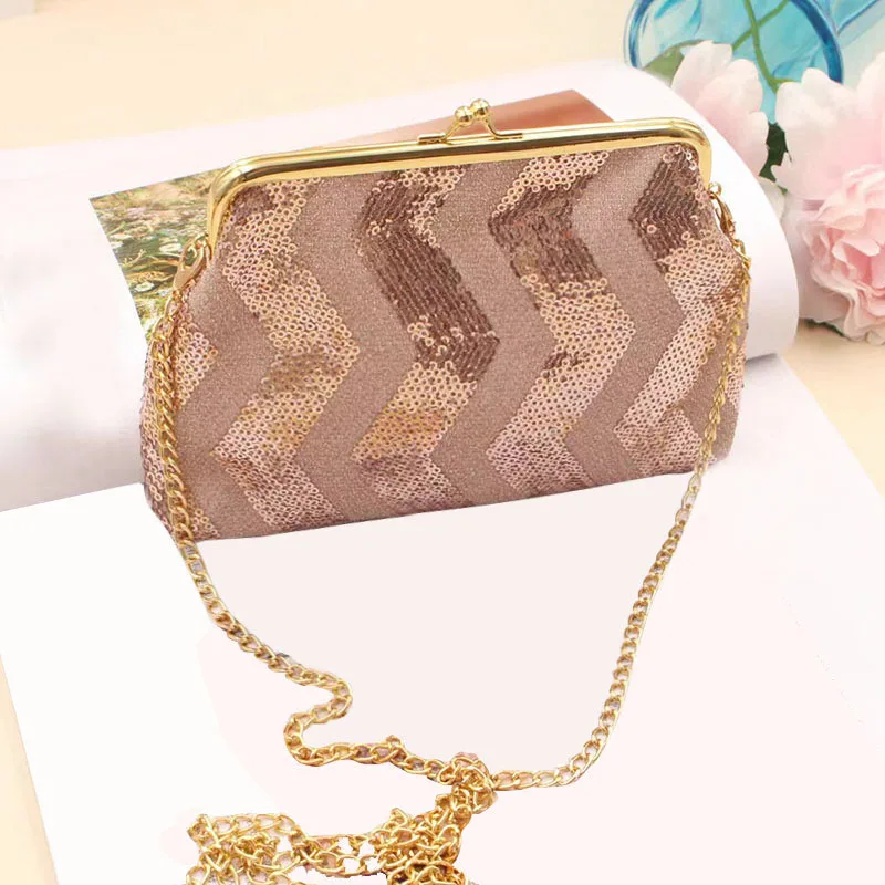 

1 шт. сумка-кроссбоди на одно плечо с пайетками, в комплекте с косметичкой, женский кошелек, сумка для мобильного телефона, сумка на цепочке