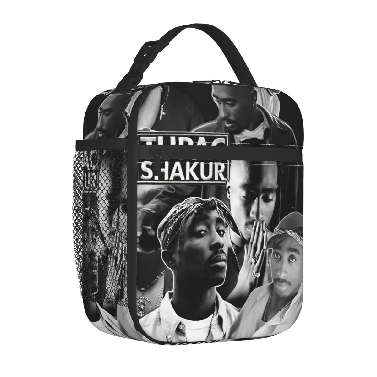 Tupac Insulated Lunch Bag Leakproof Rapper Lunch Container Cooler Bag Tote Lunch Box Office Picnic Food Handbags