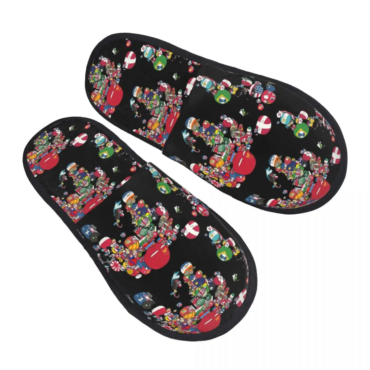 

Custom Countryballs Manga Cartoon House Slippers Women Soft Memory Foam Slip On Hotel Slipper Shoes