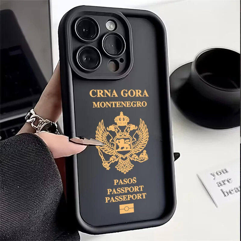 Montenegro Passport Phone Case for iPhone 16 15 14 13 12 11 Pro Max Mini XR XS X 7 8 6 6s Plus Soft TPU Back Cover