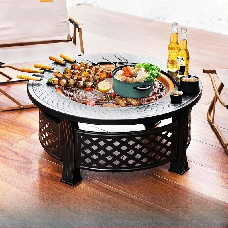 

Household Fireplace Tea Baking Fireplace Set Baking Brazier Charcoal Patio Barbecue Table Heater Indoor Barbecue Grill