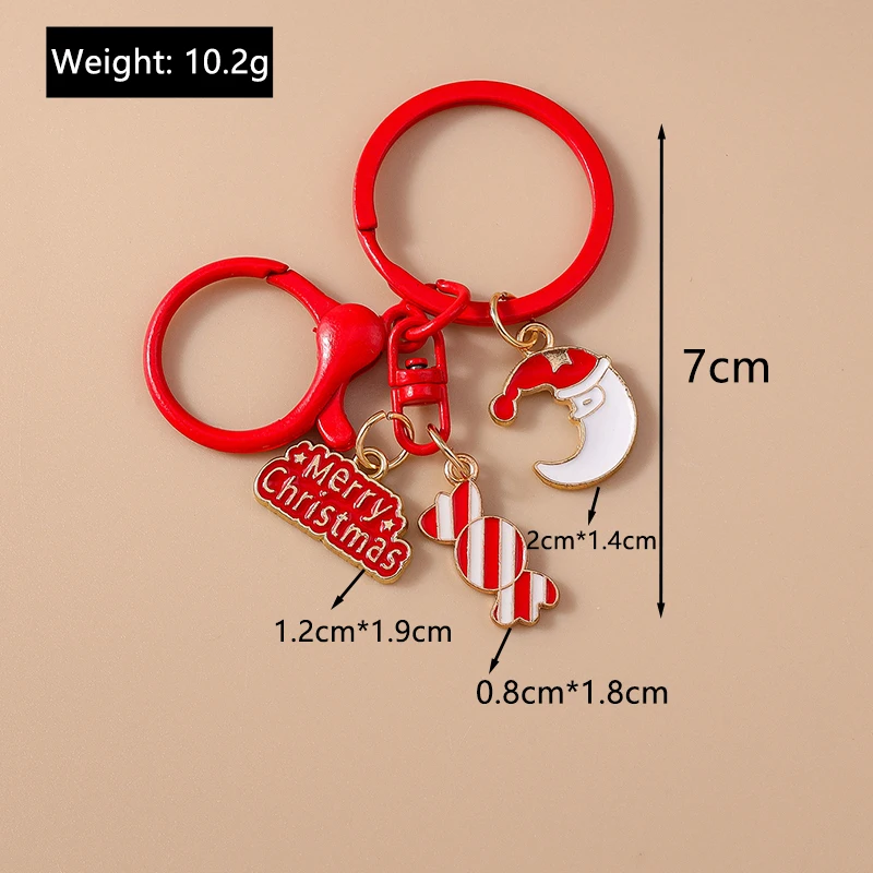 Modischer Weihnachtsbaum-Schneemann-Schlüsselanhänger für Autoschlüssel Festliche Geschenke für Frauen Männer Handtaschenanhänger Schlüsselringe DIY-Accessoires – Detail 1