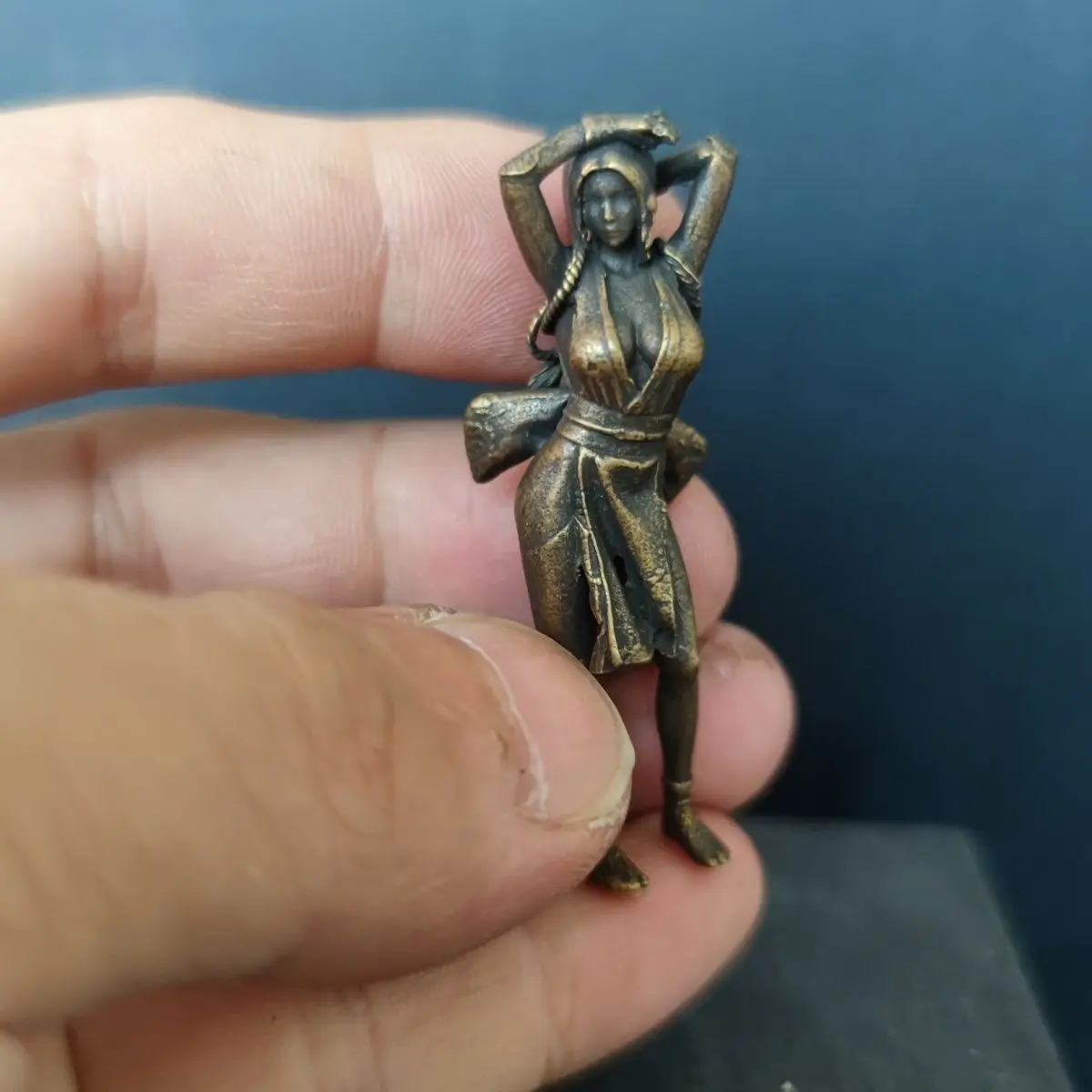 Brass Mini Decorative Figurine Collectible Home Accent, Desktop Statue for Collection Anime Character Desktop Ornament