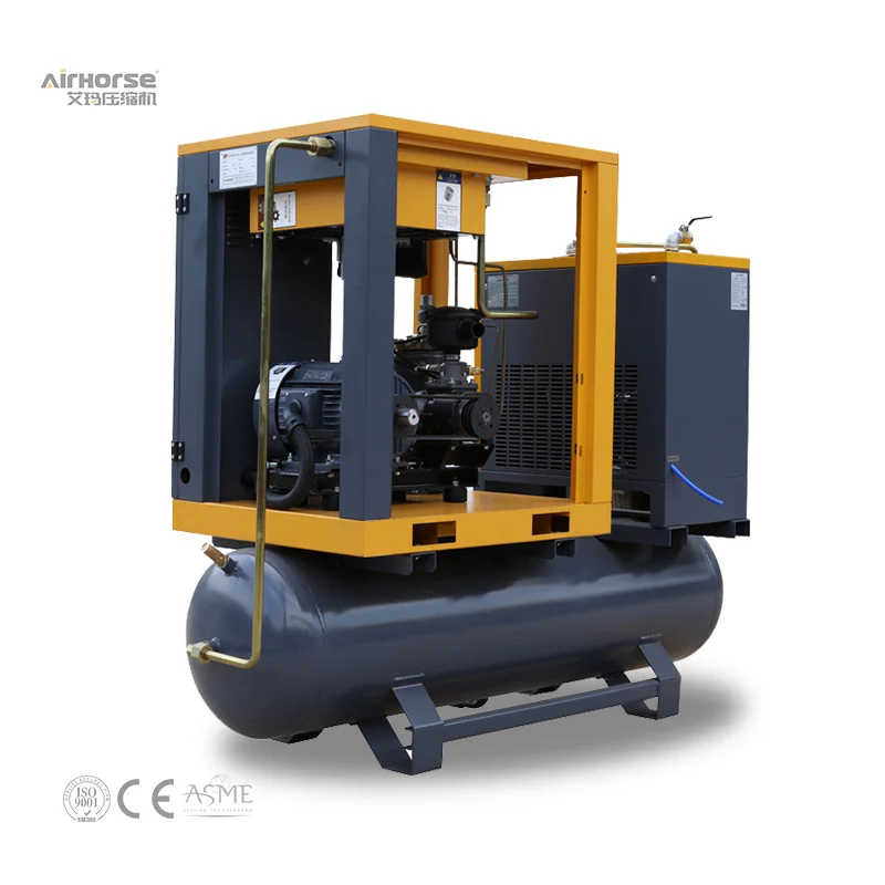 

AirHorse 3 in 1 Screw Air Compressor With Air Dryer and Tank Industrial 7 HP 10HP 15HP 20HP Screw Air Compressor All in One