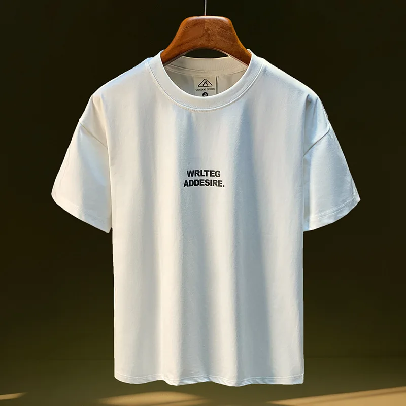 Мужская футболка с минимальным принтом, новинка лета 2025 года, футболка с короткими рукавами, свободная и модная универсальная повседневная одежда