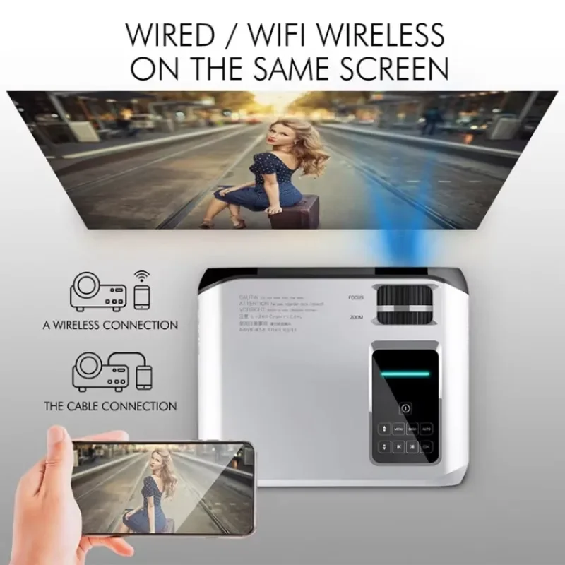 Hot Sale Mini Projector 4k E500H Portable LCD Projector Led Smart Small Projector factory