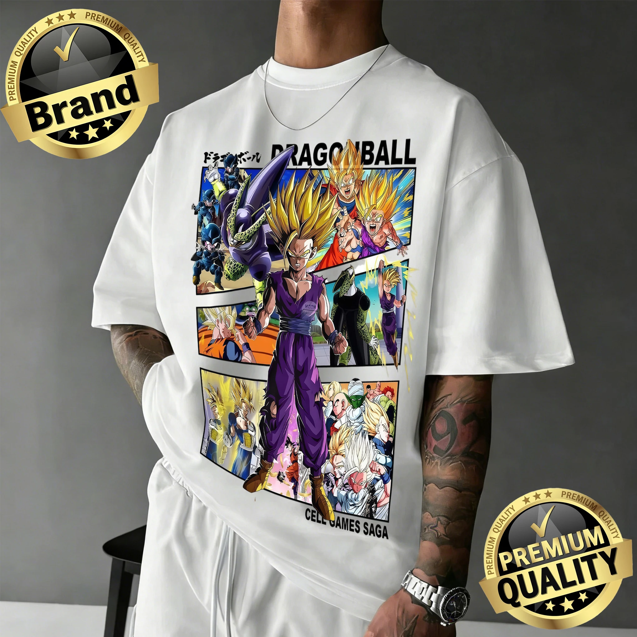 Camiseta de Algodón Dragon Ball Z, Nueva Llegada 2026, Unisex, Talla Grande, Diseño Vintage de Cell Games Saga, para Fans del Anime, Manga Corta