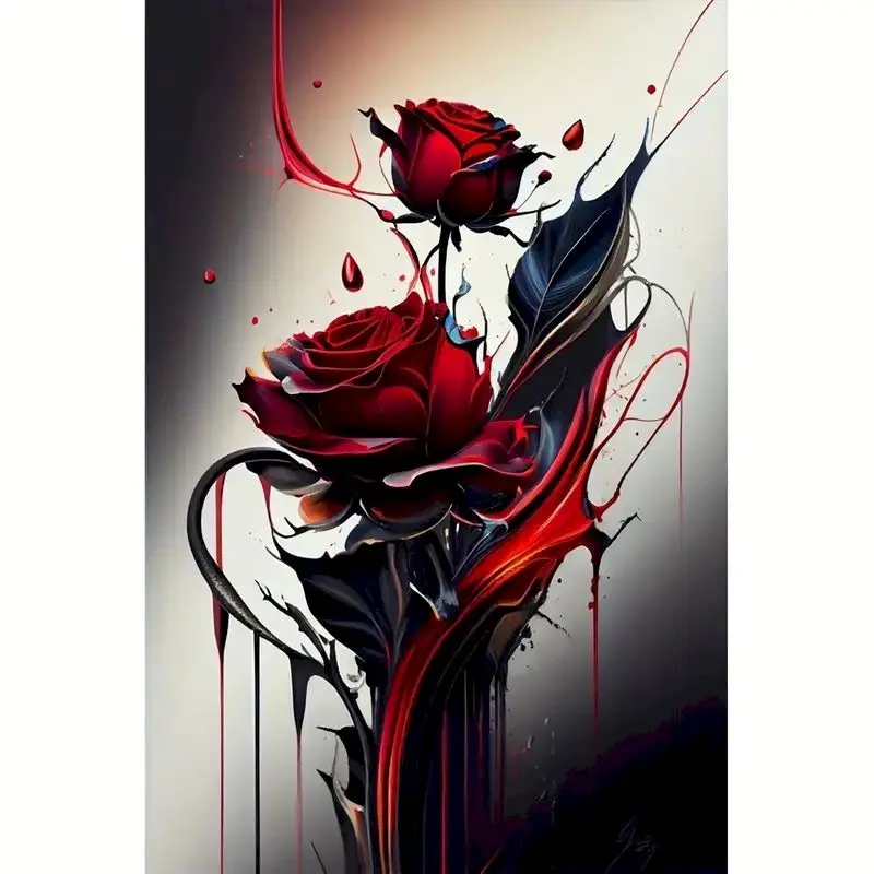 

GATYZTORY 5D Diamond Painting Kit Rose DIY Diamond Art Cross Stitch embroidery paintings Diy Craft Home Wall Decor