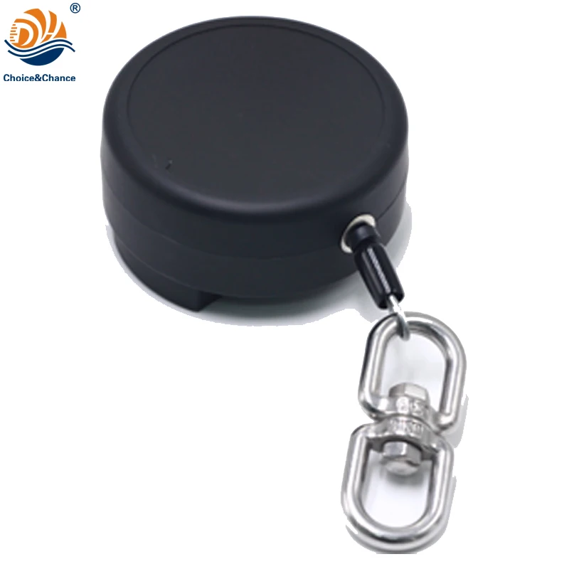 DYH PA66 Material 1.25M Retractable Tool Lanyard with Carabiner Mount Black for Drop Prevention