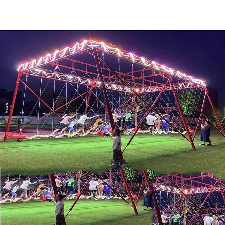 &Double Row Dragon Rope Swing Unpowered Outdoor Scenic Fitness Equipment for School Amusement Rides