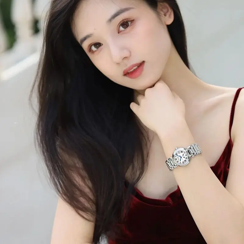 2025 new fully automatic women's watch fashion trend simple student light luxury leisure waterproof quartz watch birthday gift