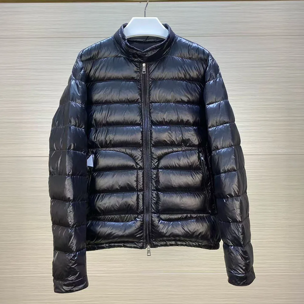 2026 Men Lightweight Down Jacket Stand Collar Warm Puffer Coat Zip Pockets Casual Short Outerwear Autumn Winter Men's Down Coat