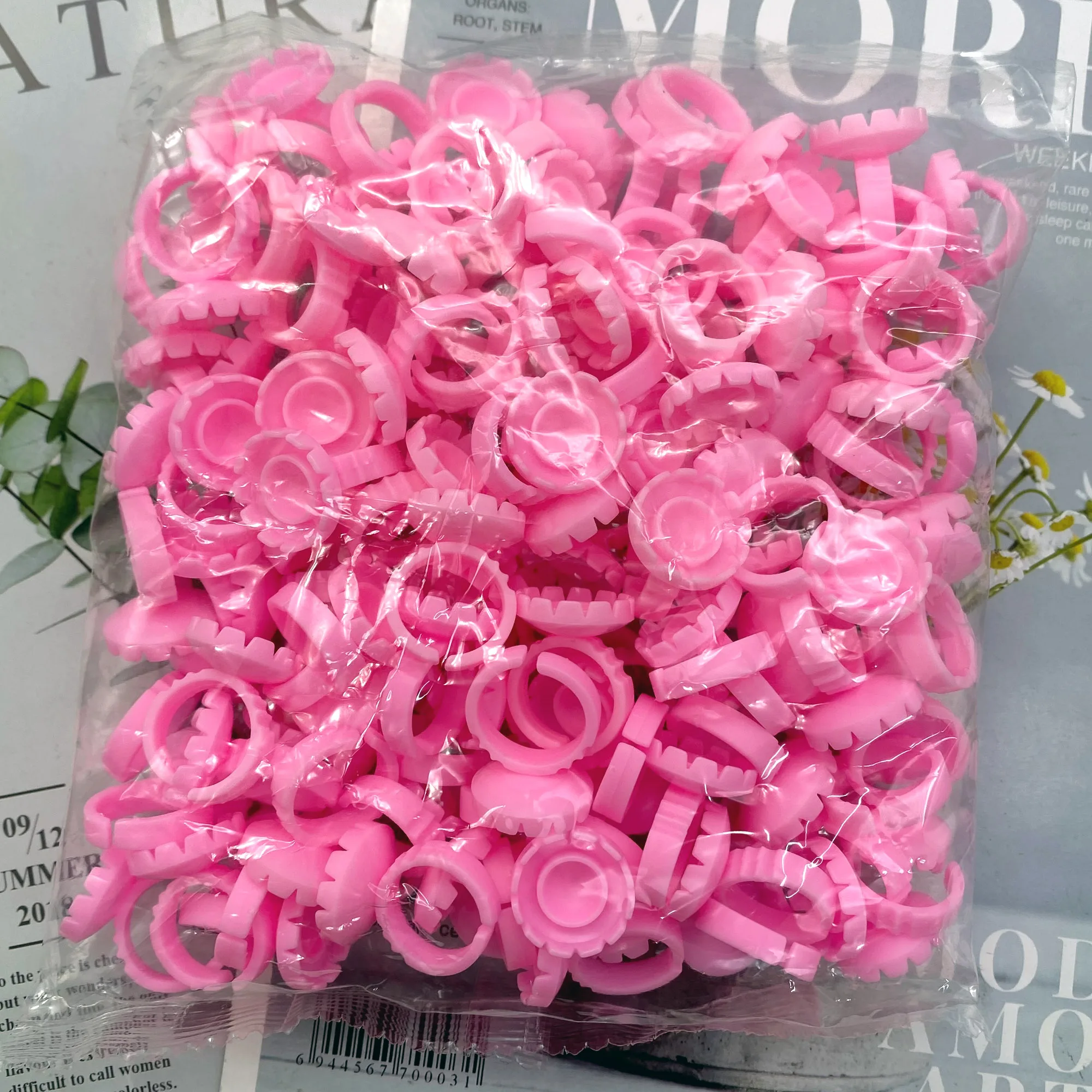 100Pcs Wimpern Kleber Fan Tasse Ringe Halter Verzögerung Tassen Container Tattoo Pigment Wimpern Verlängerung Werkzeuge Lash Liefert Großhandel – Detail 4