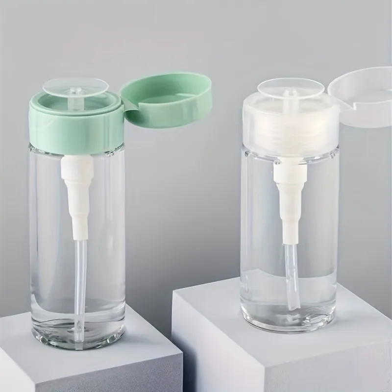 1 قطعة 150 مللي زجاجة توزيع المضخة ، حاوية مستحضرات التجميل الشفافة دفع أسفل زجاجة مضخة توزيع السائل مع غطاء الوجه #5