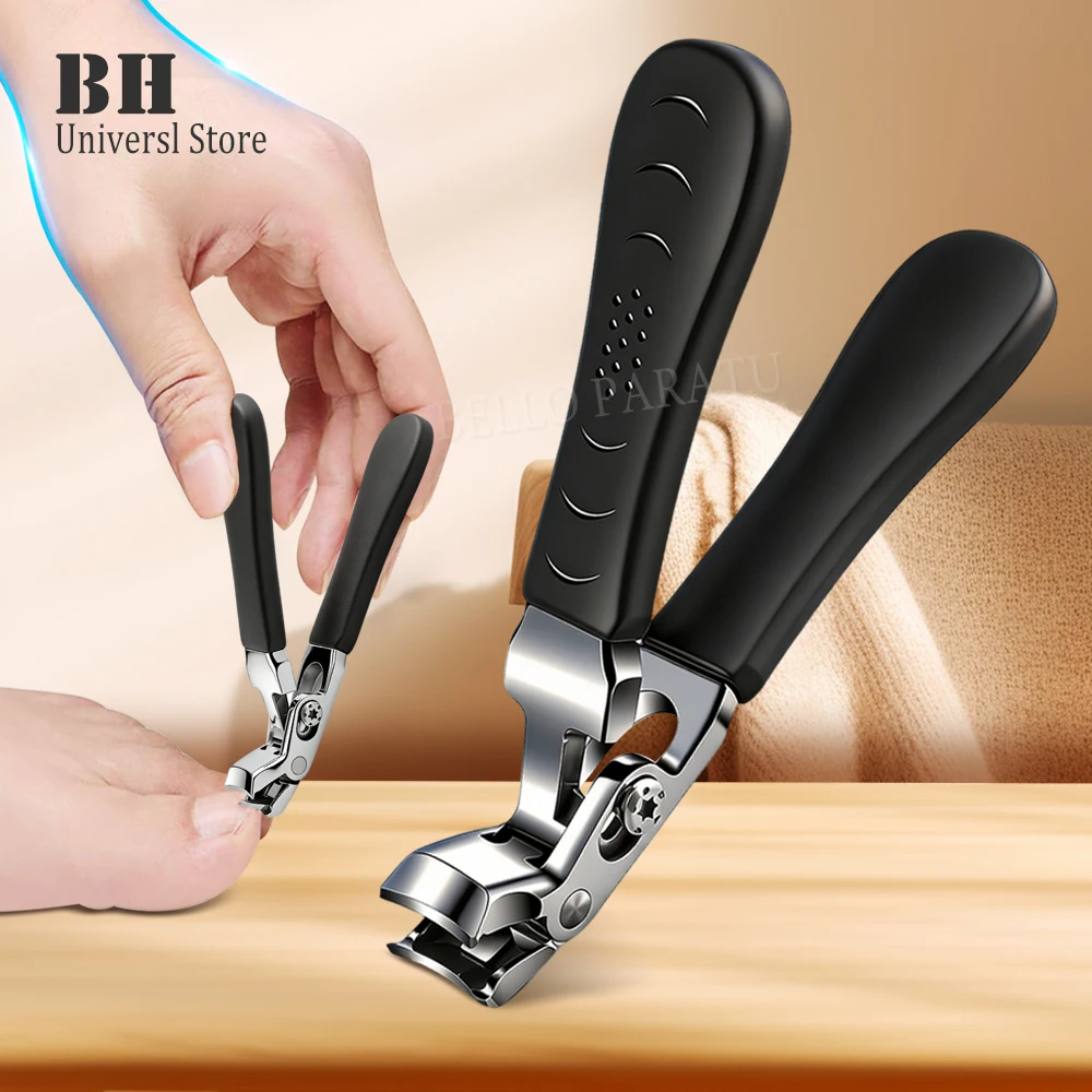 Nail Clipper with Catcher Angled Head Toe Nail Clippers Thick Nails Wide Jaw Opening Toenail Fingernail Clipper