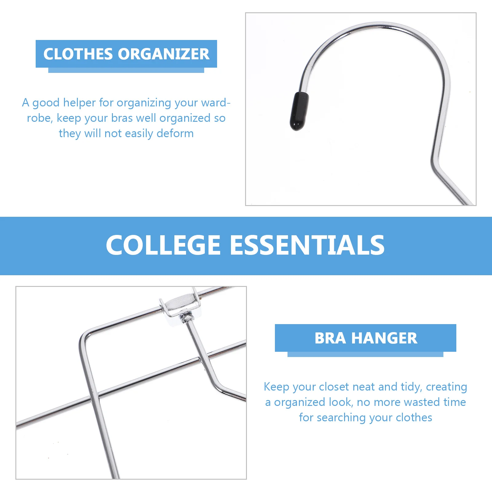

2Pcs Multi-Layer Clothes Hanger Bra Organizer Closet Holder for Tank Tops Scarves Ties Clothes Organizer College Essentials