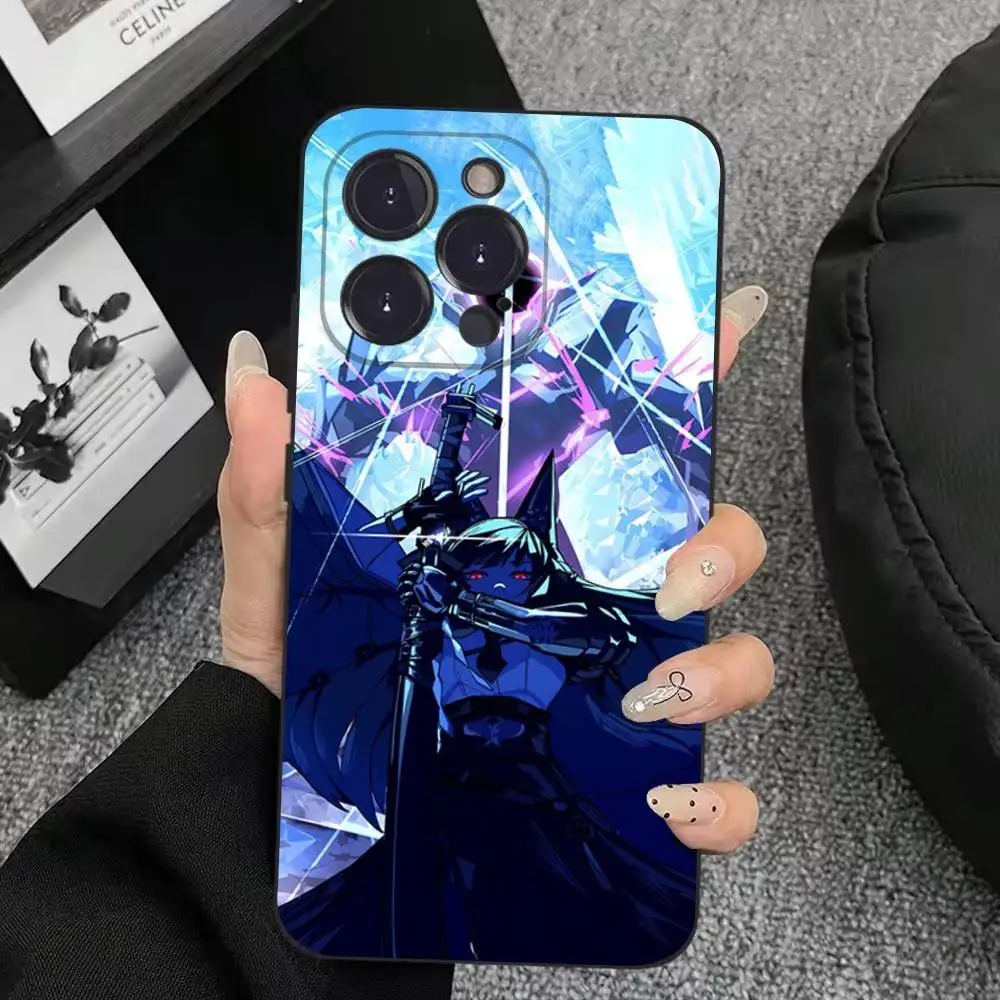 حافظة هاتف H-Hoshimi M-Miyabi ZZZ لهاتف iPhone 17,16,15,14,13,12,11,Plus,Pro Max,XS,X,XR,SE,Mini,8,7,غطاء أسود من السيليكون الناعم