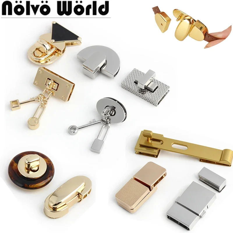 Large Rectangle Metal Press Locks For DIY Crossbody Luggage Shoulder Clutch Bags Handbag Clasp Durable Twist Lock Accessories