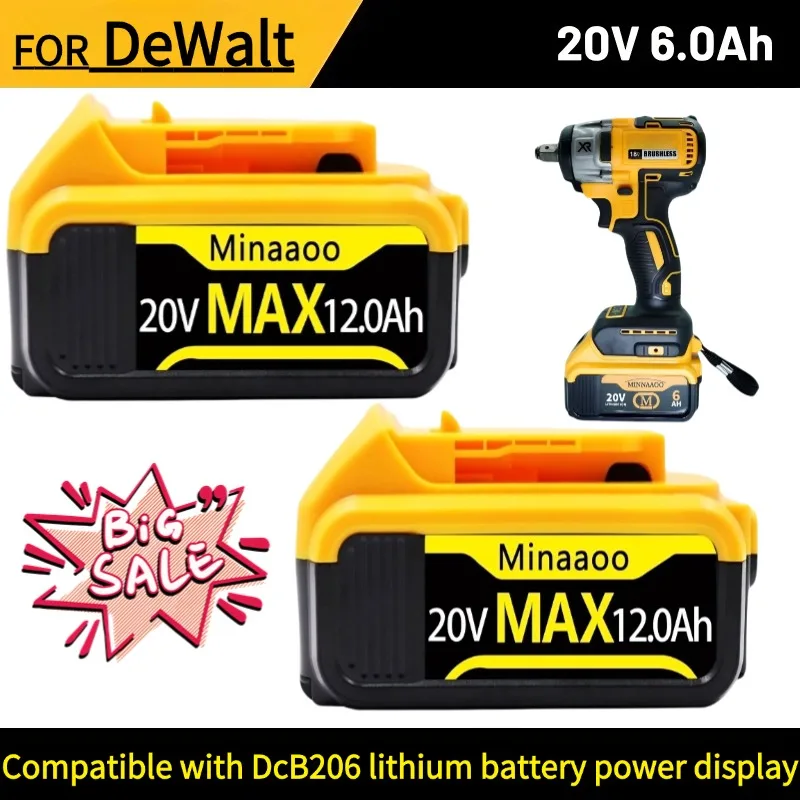 

Suitable for DeWalt 12Ah 20V Battery Replacement DCB184 DCB200 DCF892 DCF845 DCF850 DCF911 DCD800 DCD805 Tool Battery12000mAh