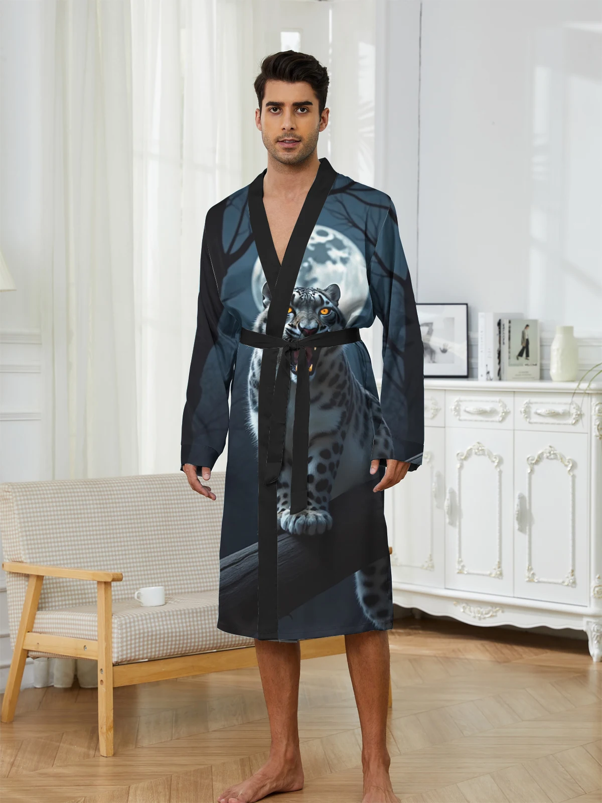 1pcs Men's Robes 2026 Spring/Summer dressing gown Bathrobe man Shower robe Graphic Funny pajamas 3D Printed Breathable Robes