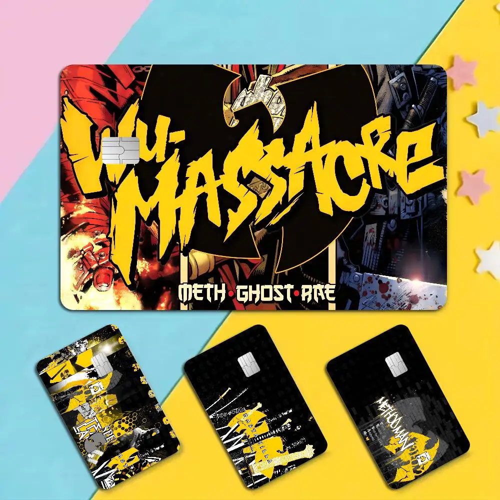 W-WU T-TANG CLAN Cartoon Anime Spend or Save Funny Shell On Off Ultra Thin No Fade Sticker Skin Cover Film for Debit Credit Card