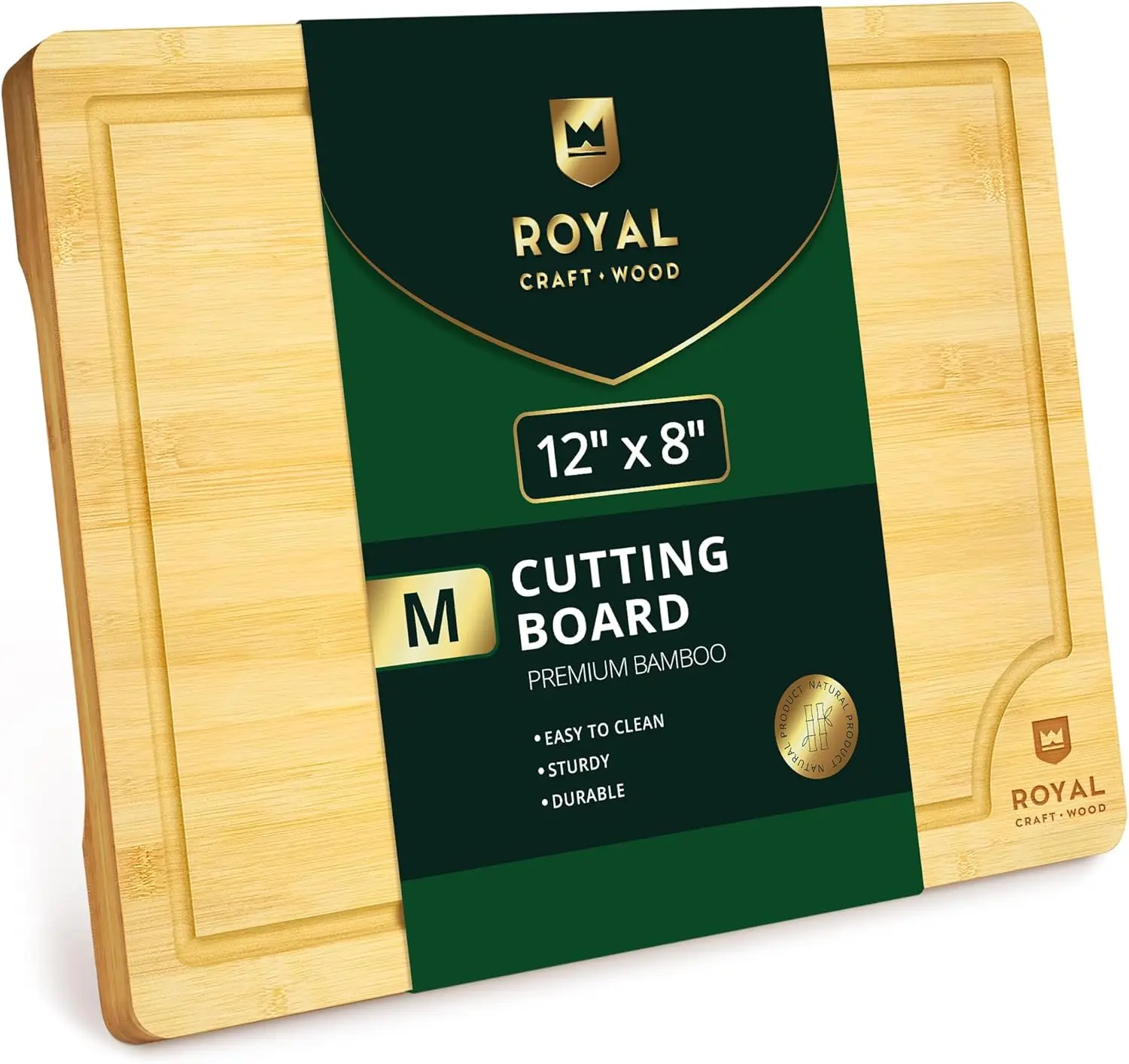 Bamboo Cutting Board with Juice Groove, 12x8